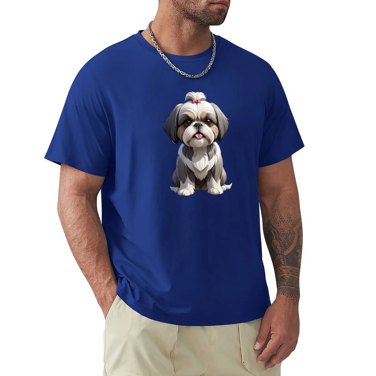 Shih Tzu T-shirt Short sleeve tee new edition quick drying men clothing