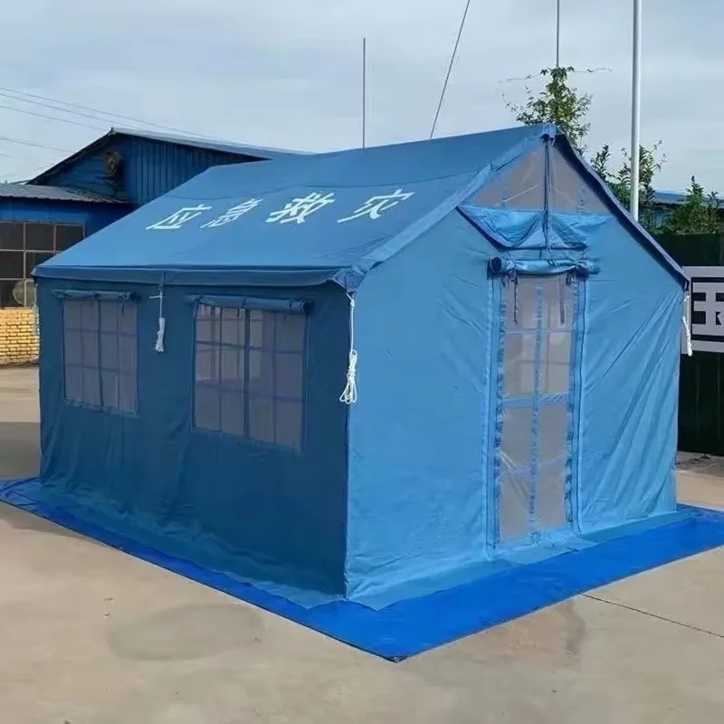 Easy to build waterproof rescue tent Windproof new camping tent Outdoor Oxford cloth tent with mesh windows