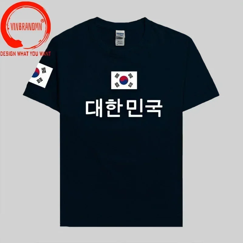 Republic of Korea South t shirt man KOR jersey t-shirts nation team 100% cotton meeting fans streetwear fitness Korean flag tops