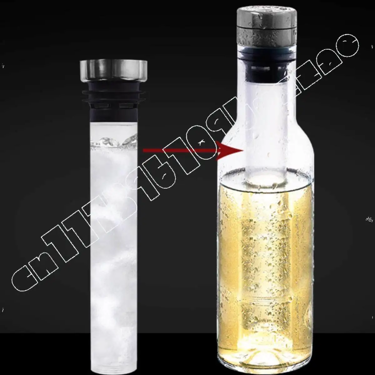 

Fast Wine Decanter Ice Wine Dispenser Ice Bucket Crystal Glass European Champagne Ice Cube Waterfall
