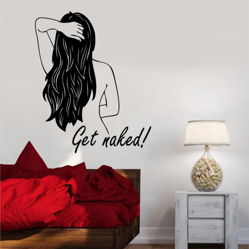 

Vinyl wall applique get nude back girl, bathroom sticker girl room bedside wall sticker bathroom decoration wall sticker YS20