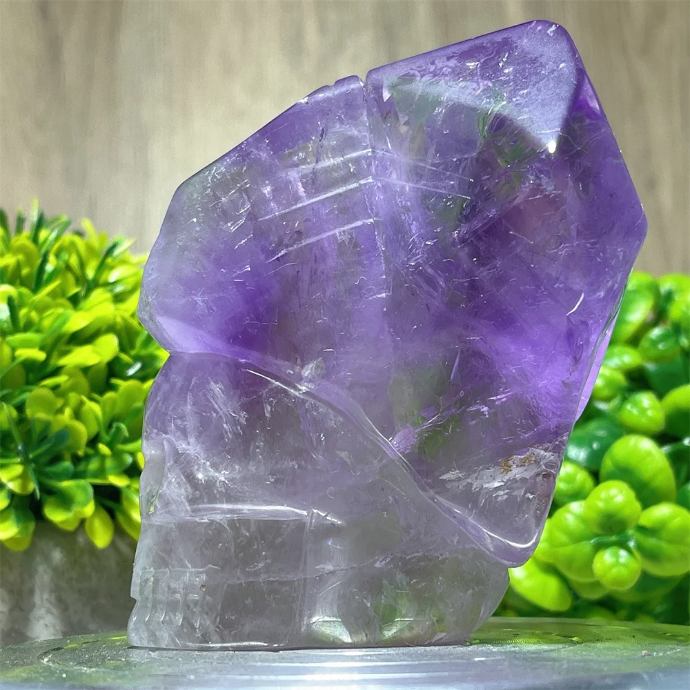 Amethyst Skull Crystal Natural Stone Quartz Carving Minerals Geode Energy Witchcraft Geode Energy