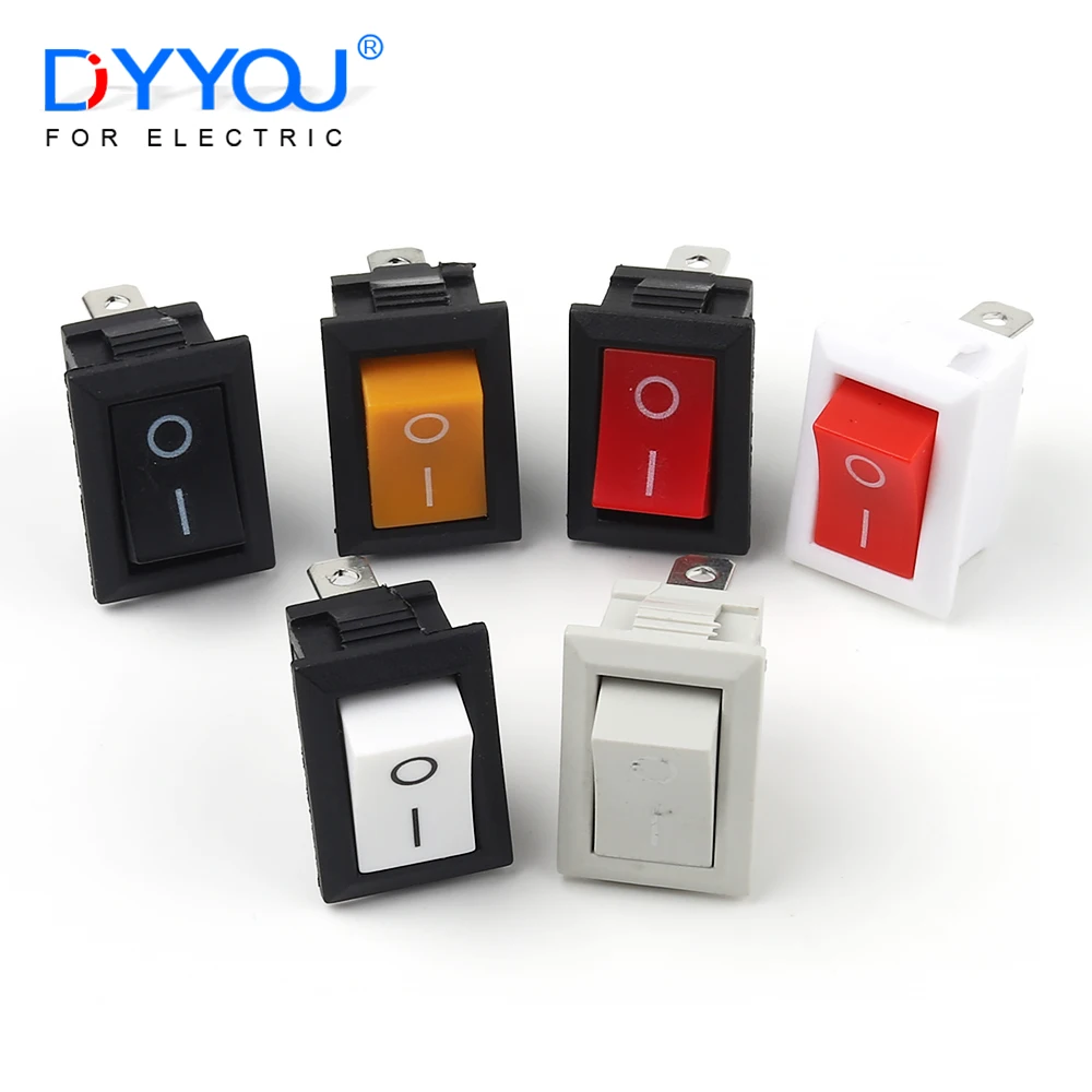

10PCS Mini Rocker Switch 21X15mm 2Pin 2 Position Snap-in ON-OFF Push Button Switches 6A/250VAC 10A/125VAC Electrical Equipment