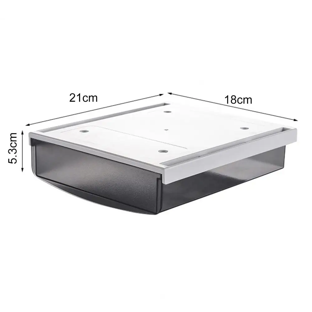 Auto-adesivo plástico Desktop Organizer, sob a mesa gaveta, anexável gaveta escondida, vara na gaveta, material de escritório