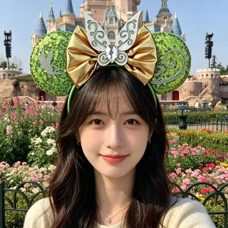 Sequins Butterfly Headband For Girls Sparkly Princesses Crowns Comfortable Elastic Band For Birthday Party Stage Performances