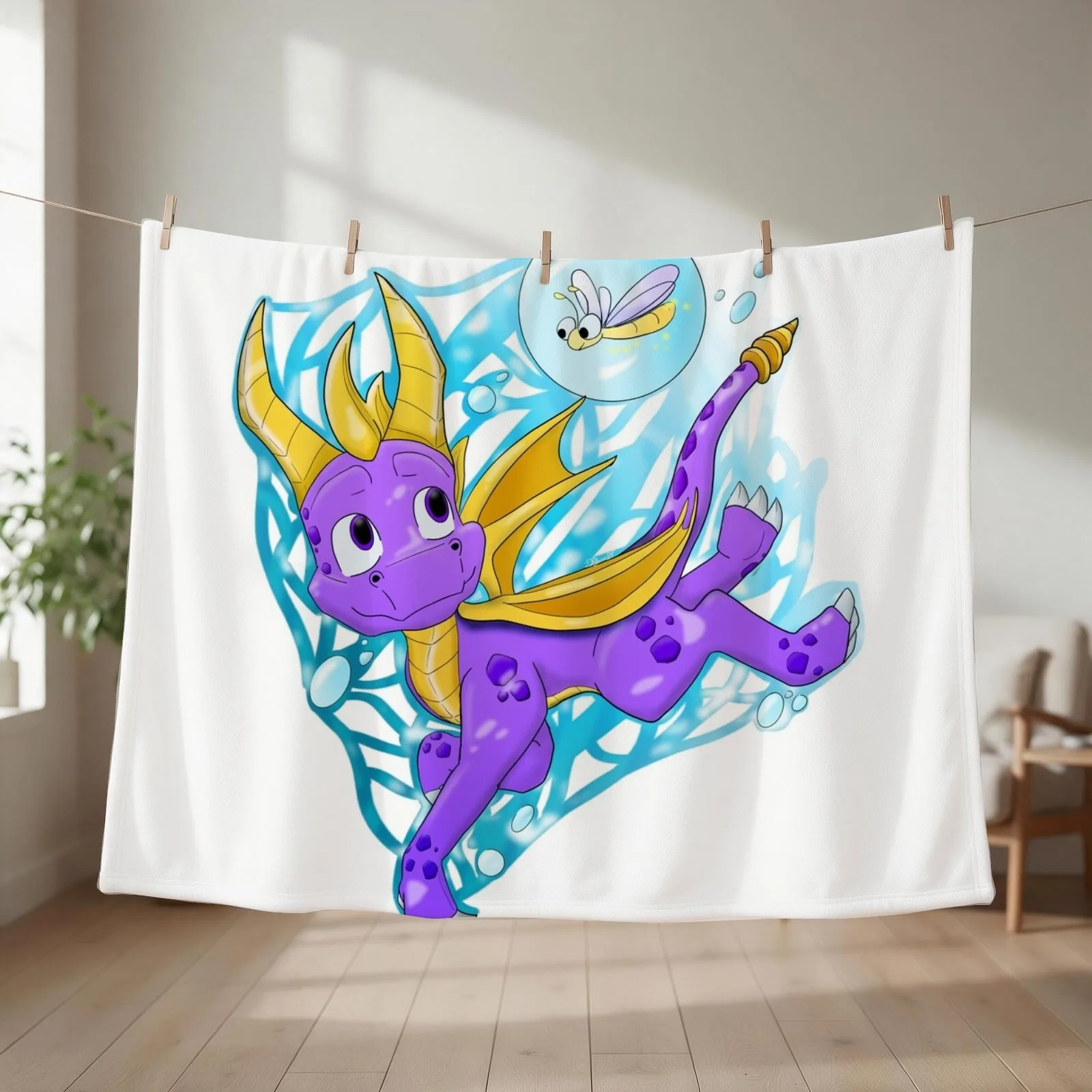 Swim Spyro Throw Blanket couch cozy soft plush fuzzy picnic outdoor blanket