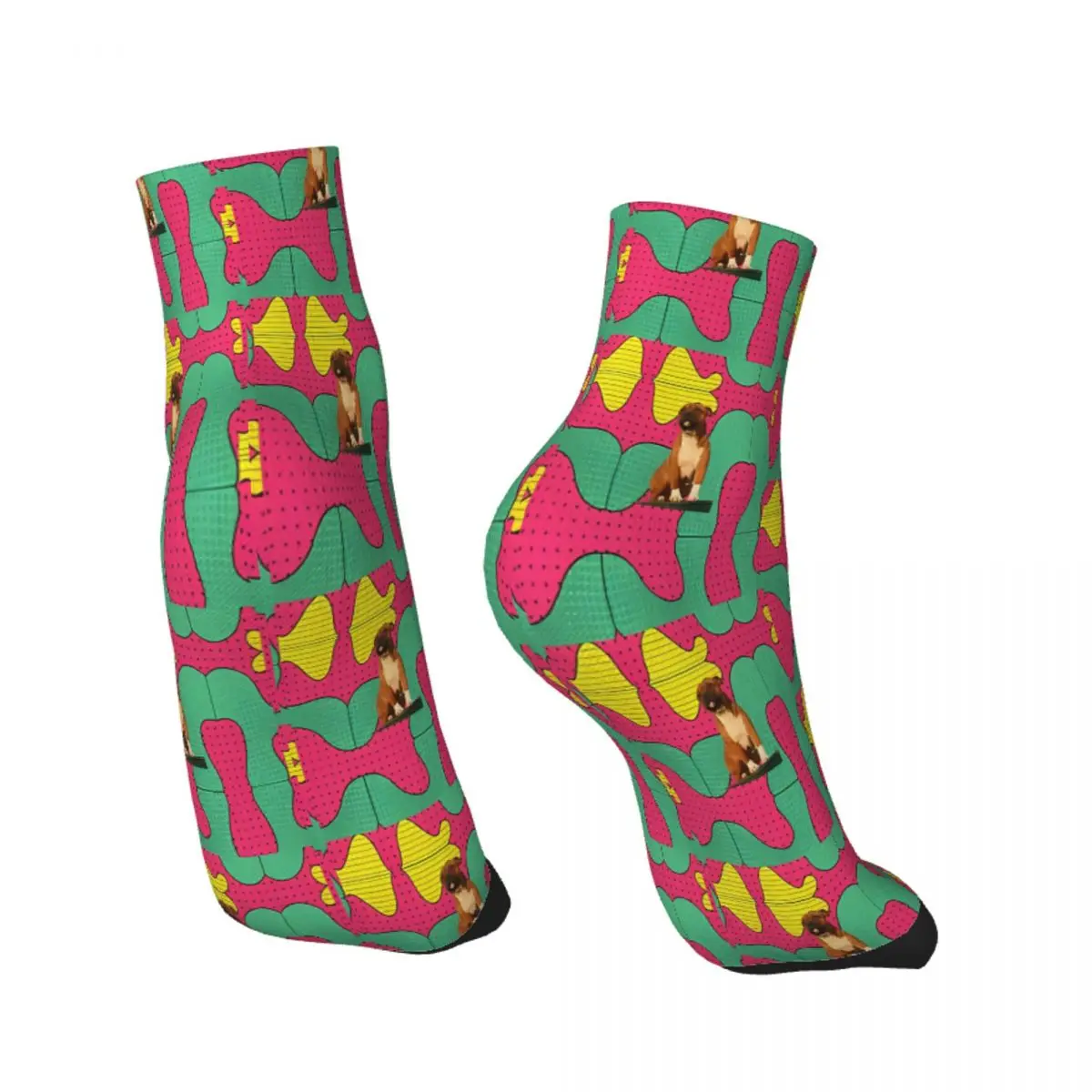 Staffy Silhouette Bright Colours Ankle Socks Male Mens Women Summer Stockings Printed