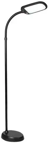 

Регулируемый тонкий светодиодный торшер с регулируемой гусиной шеей для гостиной, офиса и спальни - черный