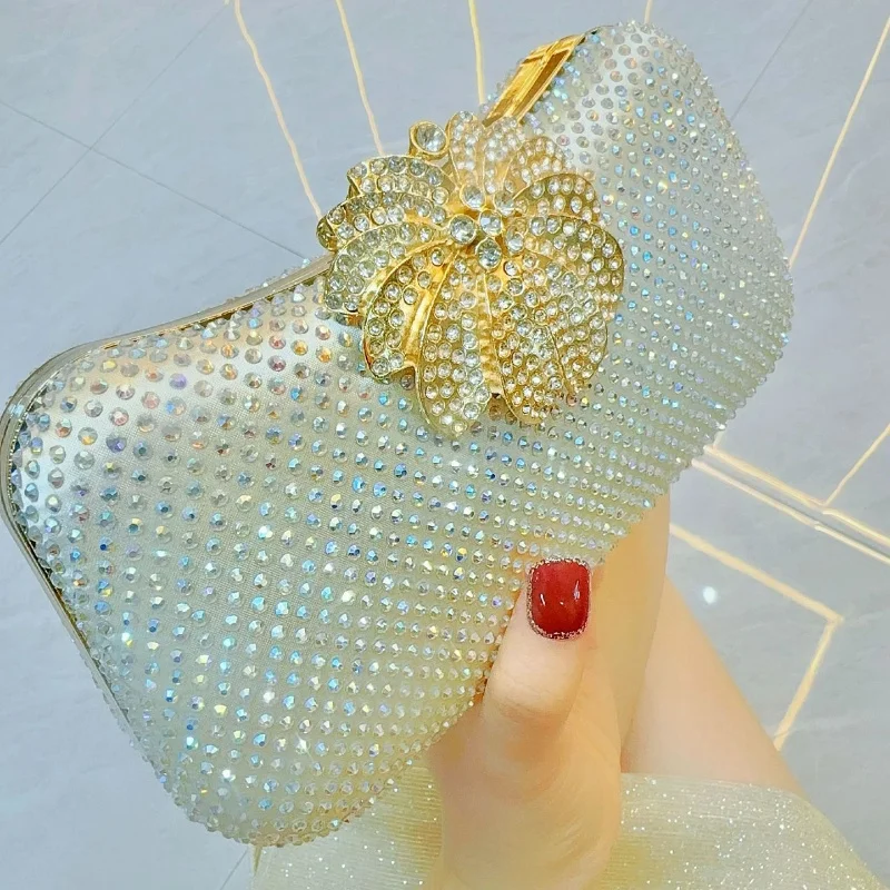 موضة جديدة فاخرة مأدبة حقيبة الماس مطعمة حقيبة يد شيونغسام كامل الماس المشاهير مأدبة حقيبة كتف واحدة حقيبة كروسبودي