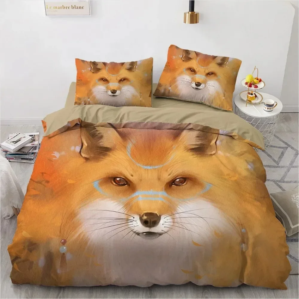 

Fox 3D Animal Theme 3D Duvet Cover Bedding Set Comforter Linen Pillowcases Home Decor Single Double Twin King Queen