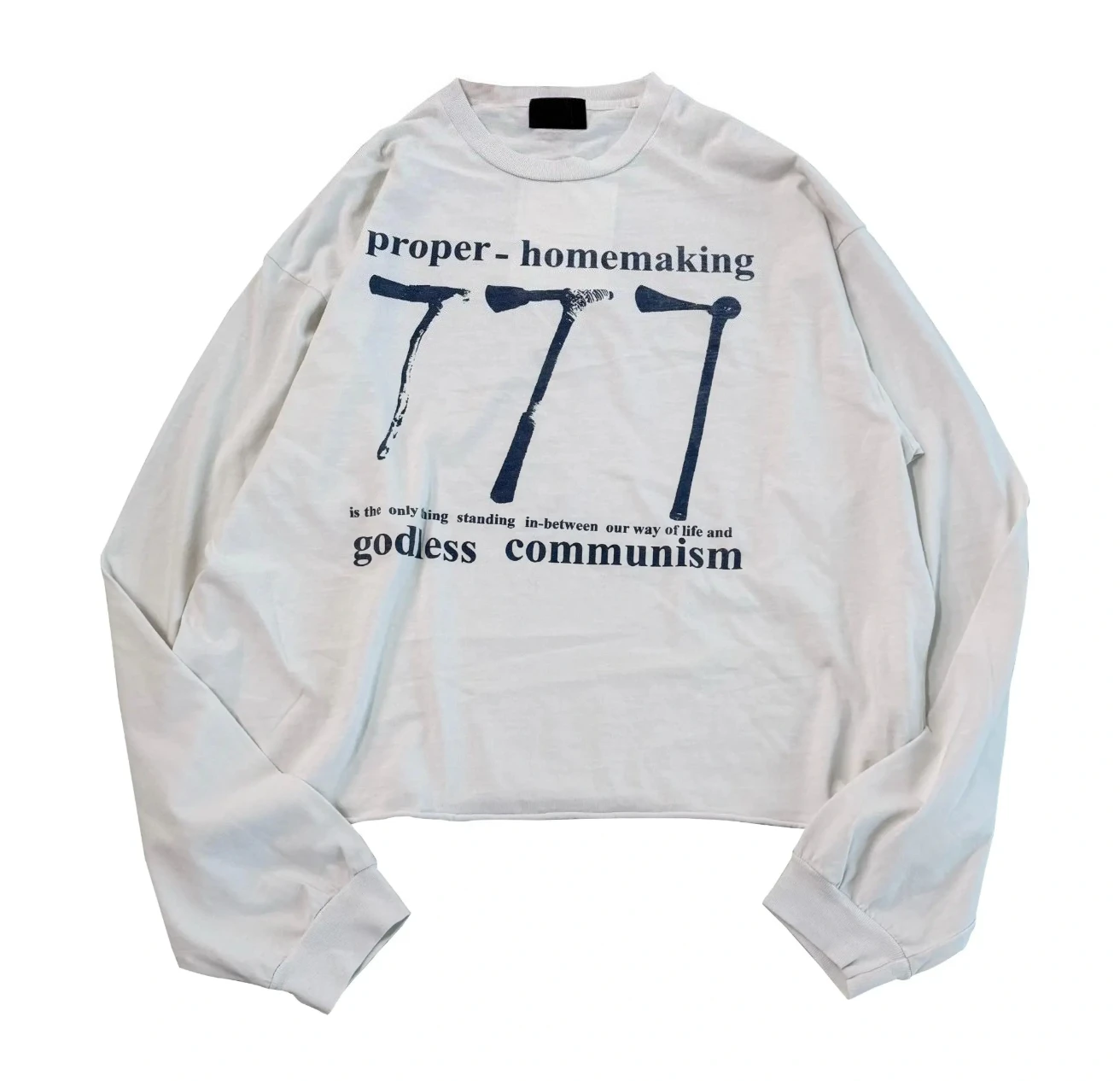 ER/D LS Digital Printed Curled Long Sleeve Boxy Version Crew Neck T-Shirt  25ss