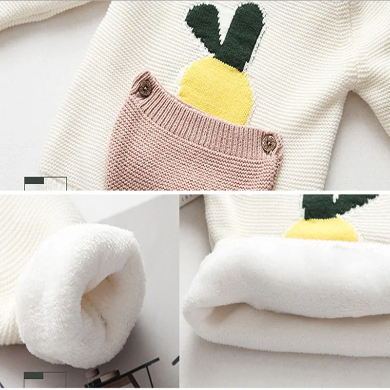 IENENS Baby Boys Girls Warm Sweaters Clothes Toddler Infant Sweater Coats Children Cartoon Thicken Tops Wool Pullovers Clothing