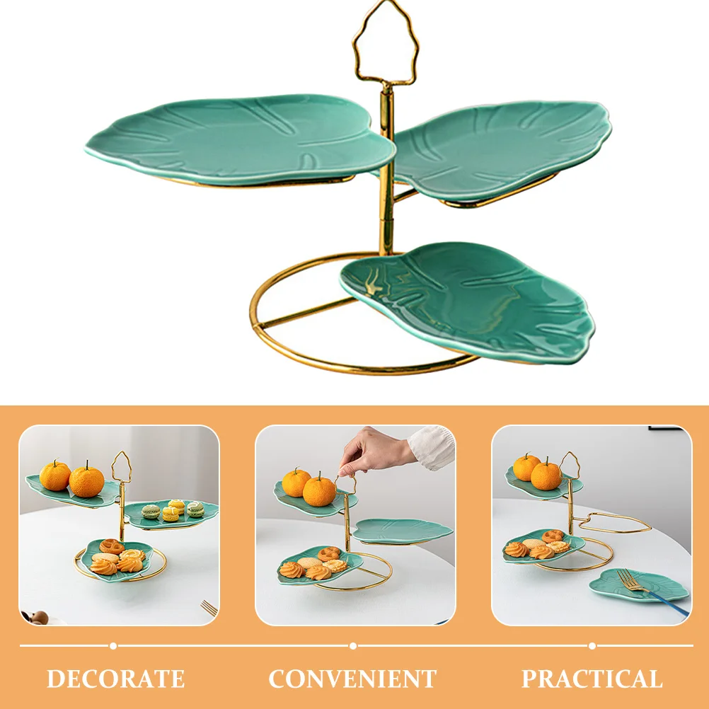 

1 комплект, трехъярусная тарелка с фруктами, многофункциональный поднос для десерта в европейском стиле, подставка для торта, железная стойка, декоративная сервировка