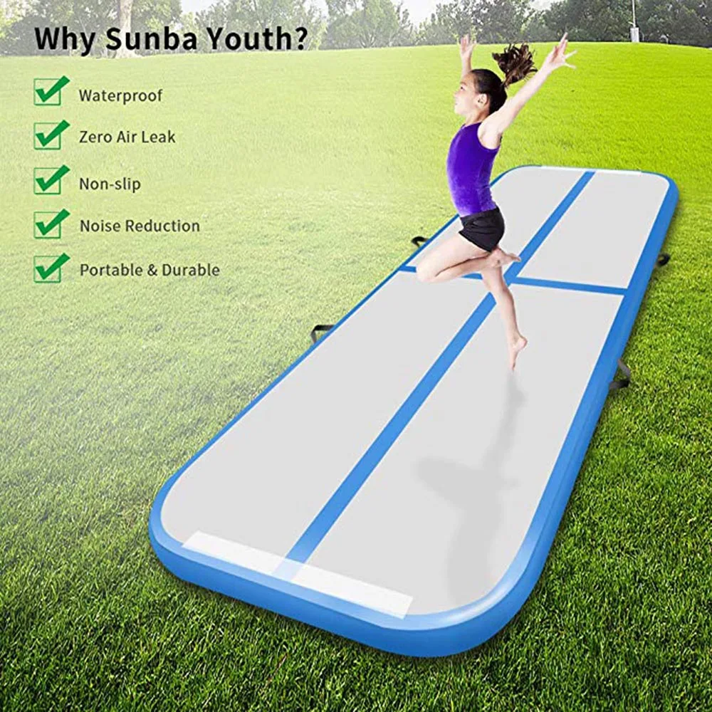 

Inflatable Gymnastics Air Track 2m 3m 4m Tumbling Mat with Air Pump Airtrack for Home Use/Training/Cheerleading/Yoga/Water Infl