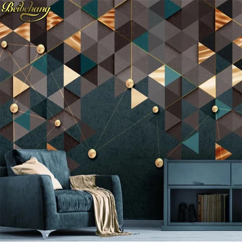 Custom Modern minimalist abstract geometric lines photo mural wallpaper TV background wall painting murals wall paper Stickers