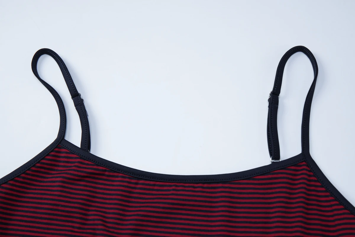 Hugcitar Gestreiftes Farbblock-Top Rückenfreies Sexy Crop-Camisole-Oberteil Sommer Damenmode Outfit Streetwear Party Großhandel – Detail 5
