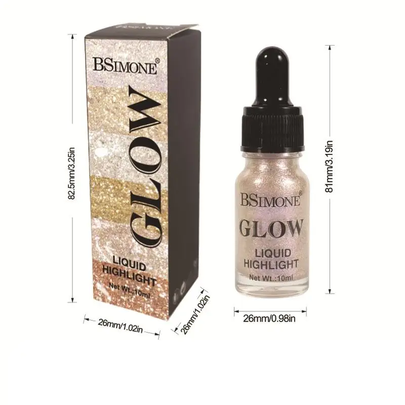【HBA】BSIMONE 스파클링 리퀴드, 카멜레온 아이섀도우, 방수 및 땀 방지, 눈가와 쇄골용 하이라이터