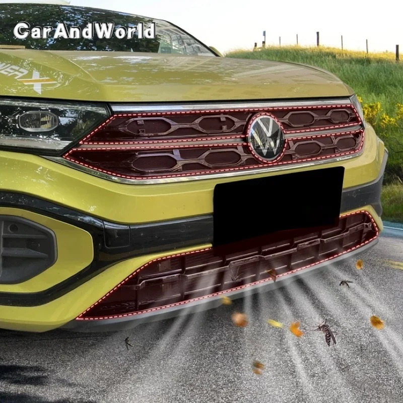 For Volkswagen VW T-ROC 2023-2026 Center Grilles Insect Net Screening Water Tank Protective Insert Mesh Cover Car Accessories