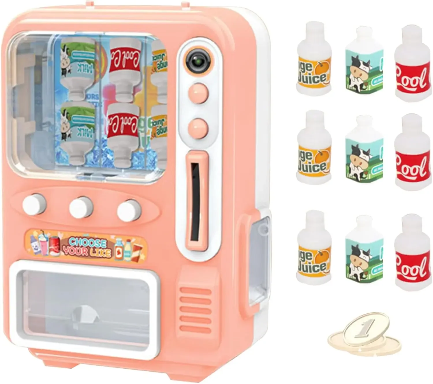 Mini Vending Machine,Drink Vending Machine,Cute Plastic Mini Things with Game Drinks Prop for Doll House Furniture Decor