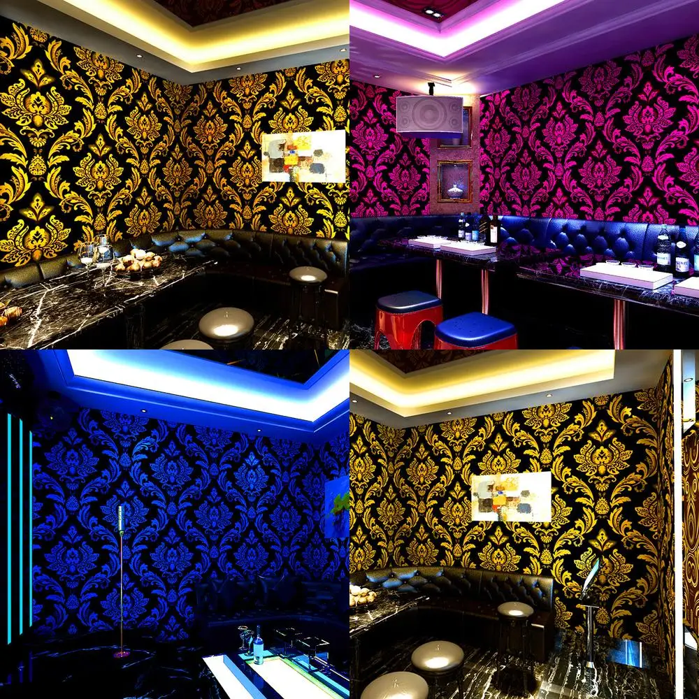 

3D Holographic Stylish Wall Wallpaper for KTV Bar Hotel Disco Party Room Decor