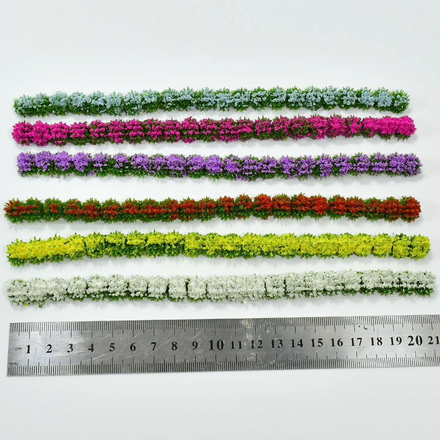 For City Greening Miniature Shrub Model Kit DIY Decoration Miniature Decorative Flower Strips Diorama Accessories 5pcs/lot