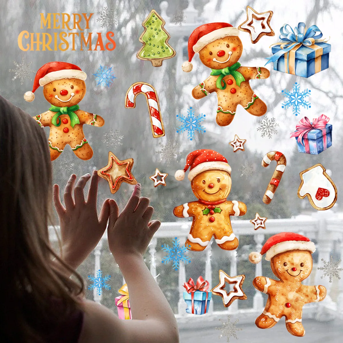 For Christmas Season Christmas Window Clings Festive Glass Decals Cheerful Window Decoration Window No Glue Required