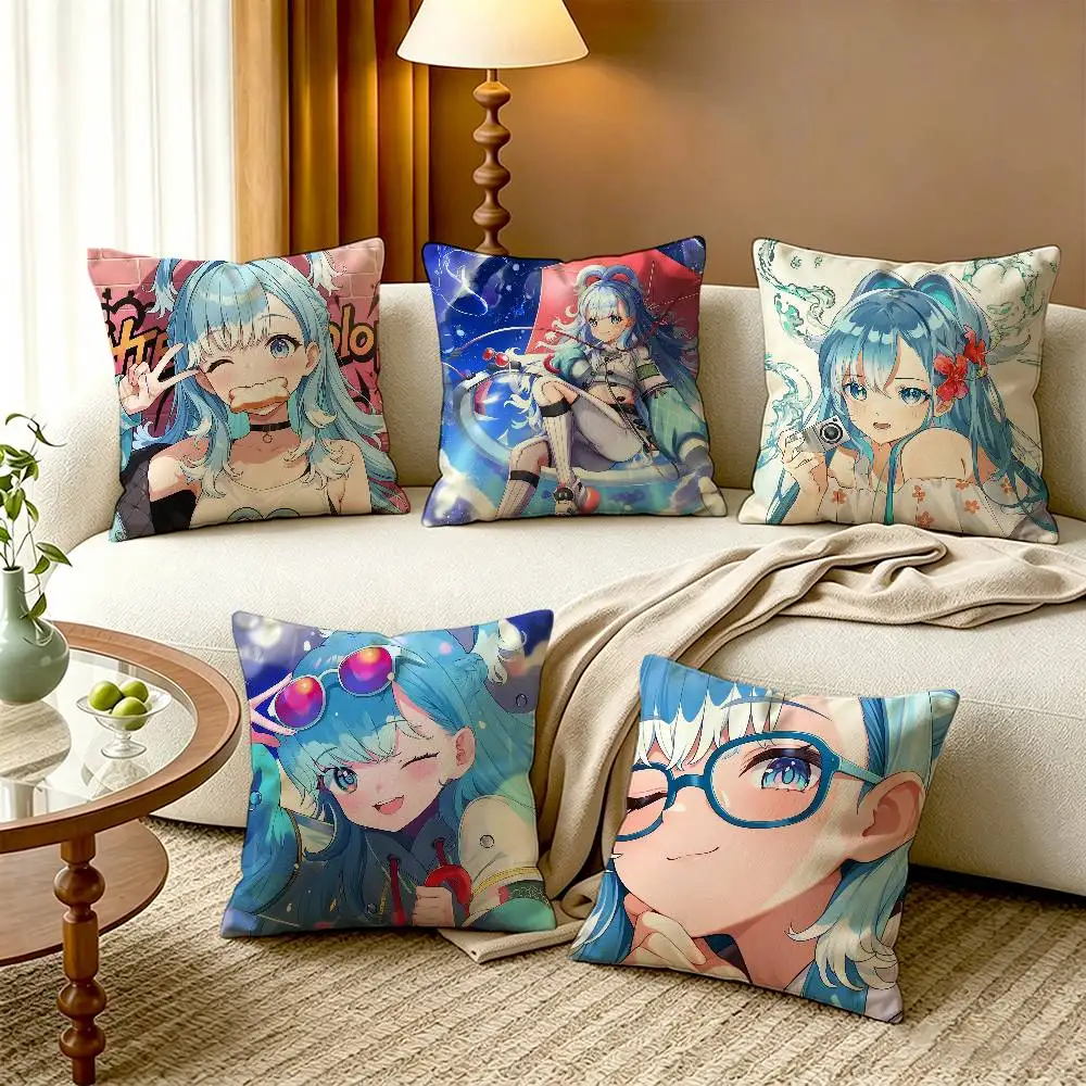 Vtuber Girl K-Kobo Kanaeru Cotton Linen Square Pillow Covers Home Decor Gifts