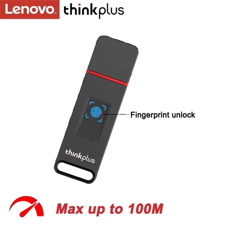 Thinkplus-指紋ロック解除チップ,USBフラッシュドライブ,32GB, 64GB, 128GB, 100MB, 256GB