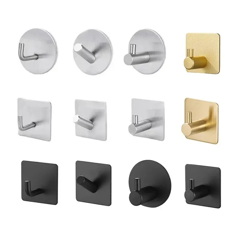 Self-adhesive Wall Hook Door Keychain Coat Rack Bathroom Towel Rack Kitchen Storage Rack Shelf Bag Storage Bag