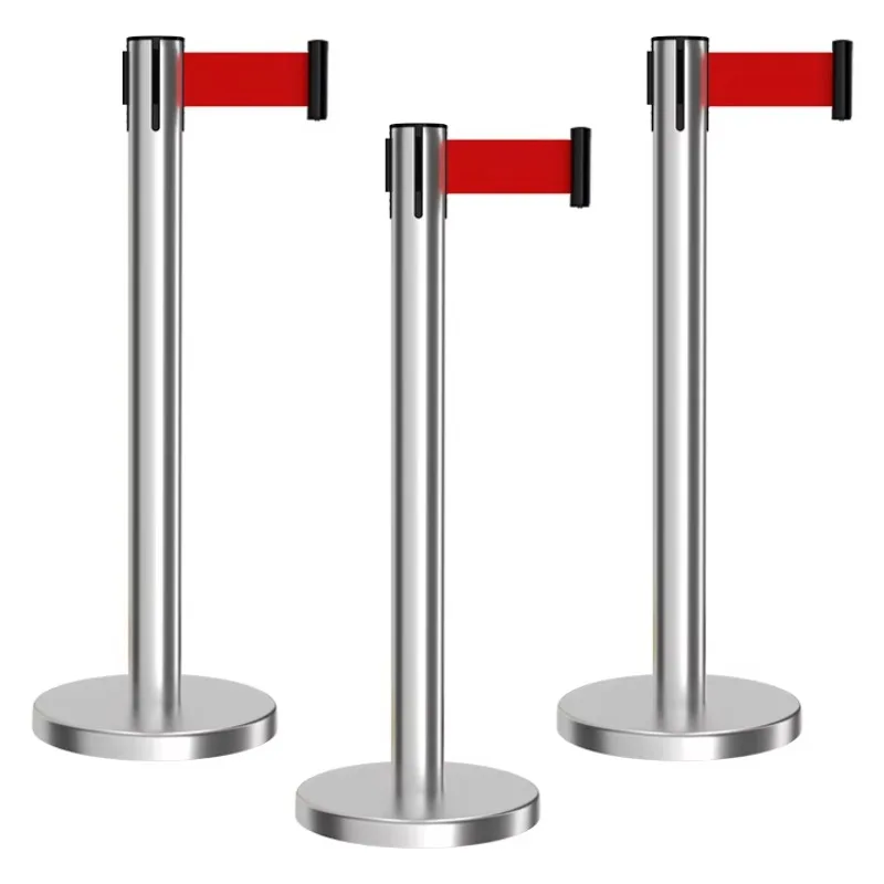 【Professional Use】Custom Logo Banks Car Exhibitor Stainless Steel Retractable Belt Post Traffic Barrier Strap And Pole For Crowd