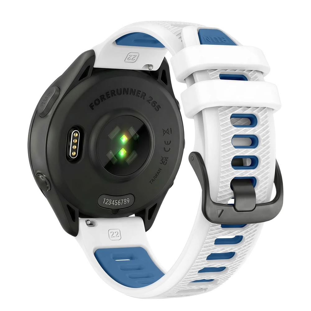 Universelles 22-mm-Sport-Silikonarmband für Garmin Forerunner 265 255 Musikband für Vivoactive 4/Venu 4 45 mm Armband-Uhrenarmband – Detail 2