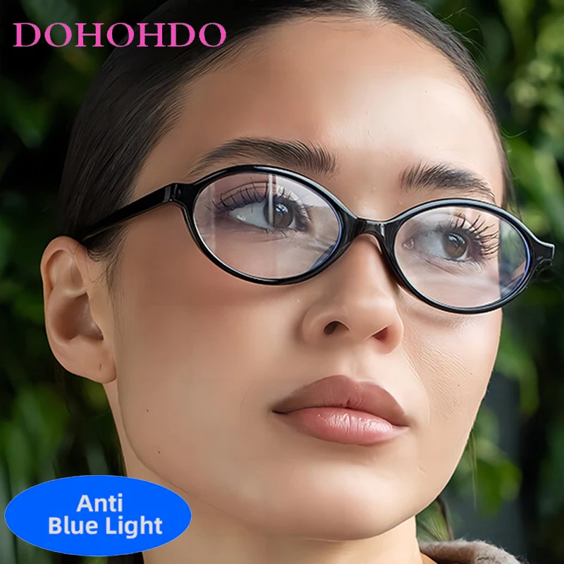 

Punk Vintage Classic Small Oval Frame Brand Designer Optical Glasses Men Women Computer Reading Anti-Blue Light Eyewear Lentes