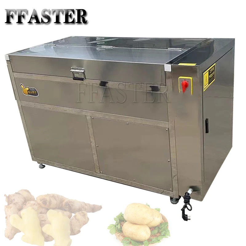 

Continuous Brush Cassava Potato Taro Carrot Washing And Potato Peeling Machine Brush Roll Vegetable Peeler and Washer