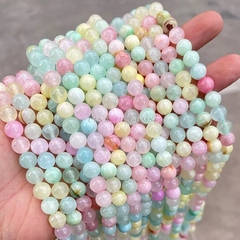 Dyed Mixed Color Afghanistan Chalcedony Round Loose Beads 4 6 8 10 12MM Pick Size For Jewelry Making Diy Bracelet Accessories