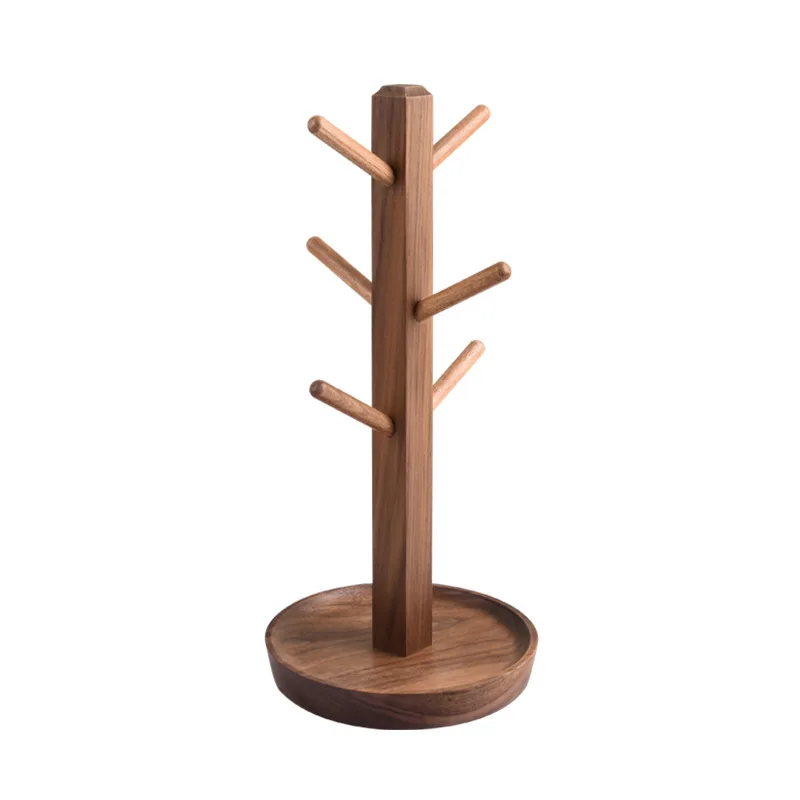 HeMu Cup holder household drain solid wood water cup storage rack desktop organization key storage rack coffee cup holder