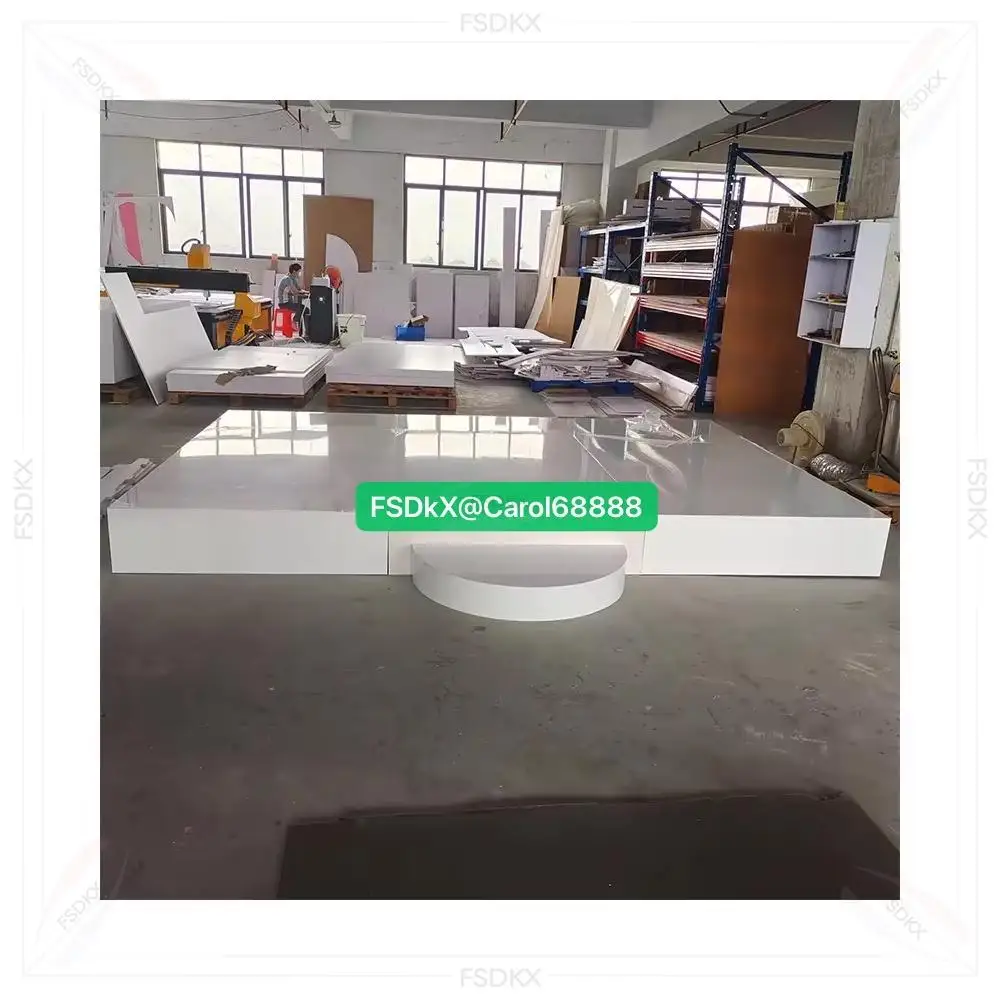 

FSDKX Customized Color Size Wedding Party Event Decoration Modern Pvc Acrylic Dance Floor White Wedding Stage for Sale