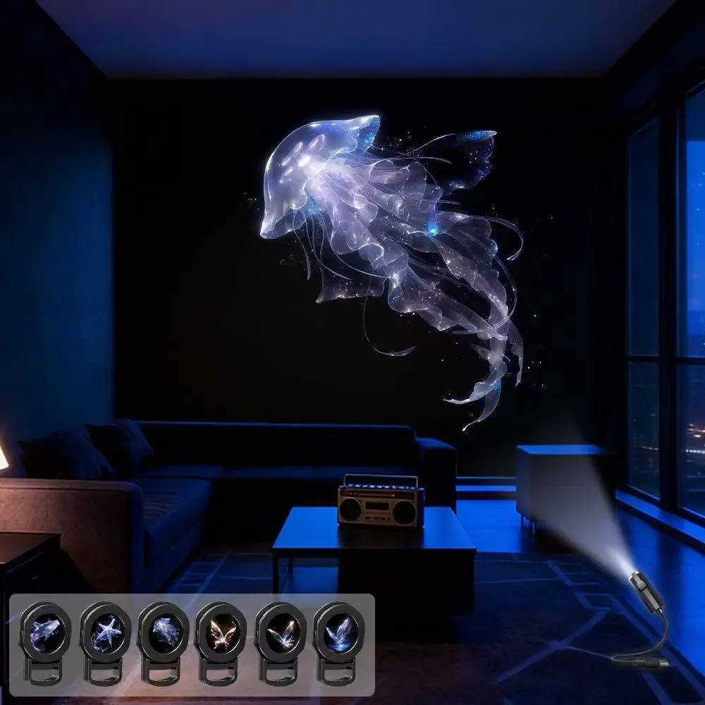 Six New Models of Marine butterfly Projection Atmosphere Night Lamp, Live Photo Night Lamp, Bedroom Star Atmosphere Night Lamp,