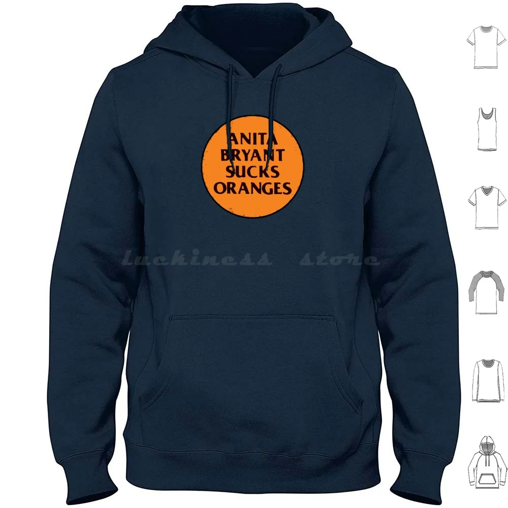 Retro 1977 Protest Slogan : Anita Sucks Hoodie Cotton Long Sleeve Queer Retro Vintage 1977 70s 1970s Anita Bryant