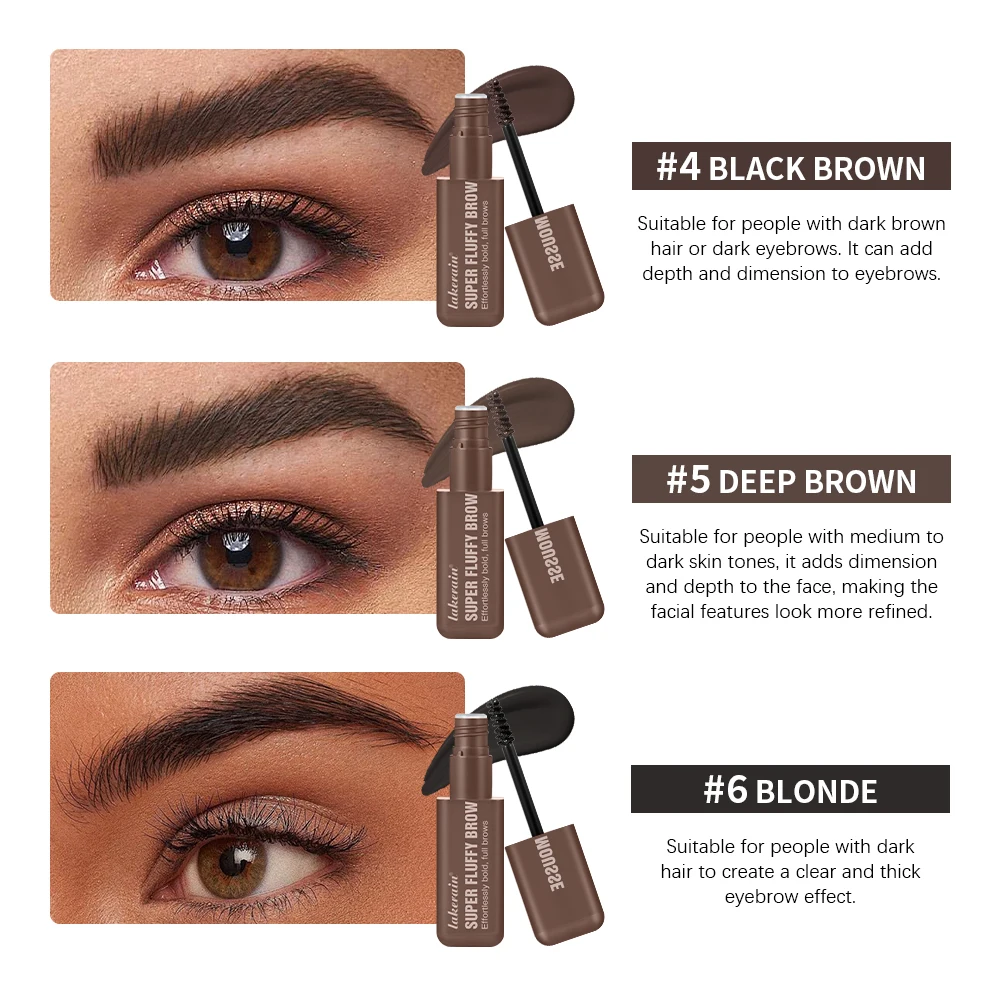 Brow Mousse Super Fluffy High Color Rendering Fill In The Sparse And Vacant Parts of The Eyebrows Smooth Super Fluff Thick Brow