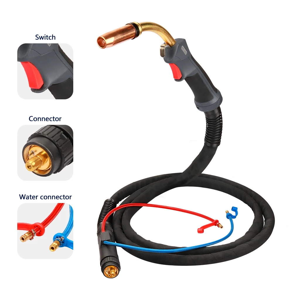 MB 501D MB501 Mig Torch Gun 4 Meter Cable Water Cooled with Euro Connector Connection 500A CO2 450A Mixed Gas