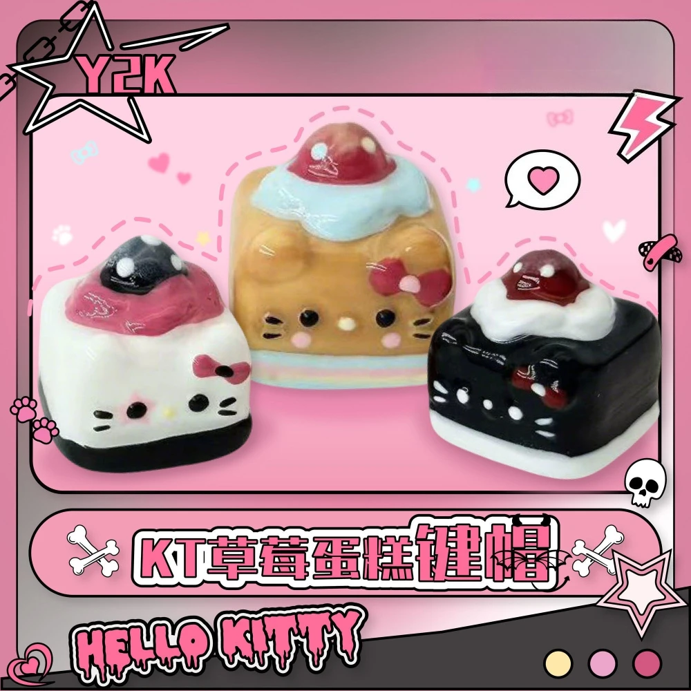 

Y2K Kawaii Keycaps Hello Kitty Keycaps Artisan Keycap Cute Custom Kawaii Key for Mechanical Keyboard & Girl Desk Setup Gift