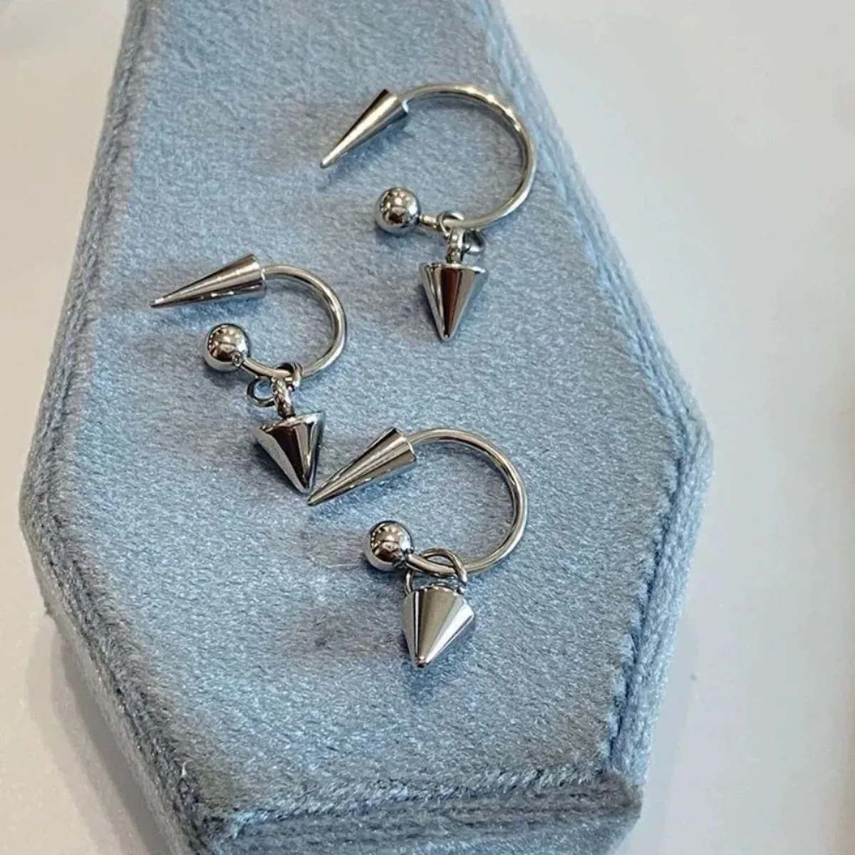 Punk Piercing Stainless Steel Round Ball Rivets Stud Earrings