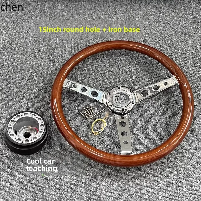 

ZML is suitable for 15inch model mahogany steering wheel solid wood modification