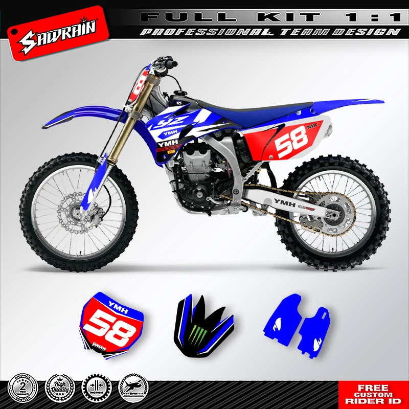 

Sawrain Motorcycle Sticker Custom Team Graphics Decals Kit For YAMAHA YZF250-450 2006 2007 2008 2009 001