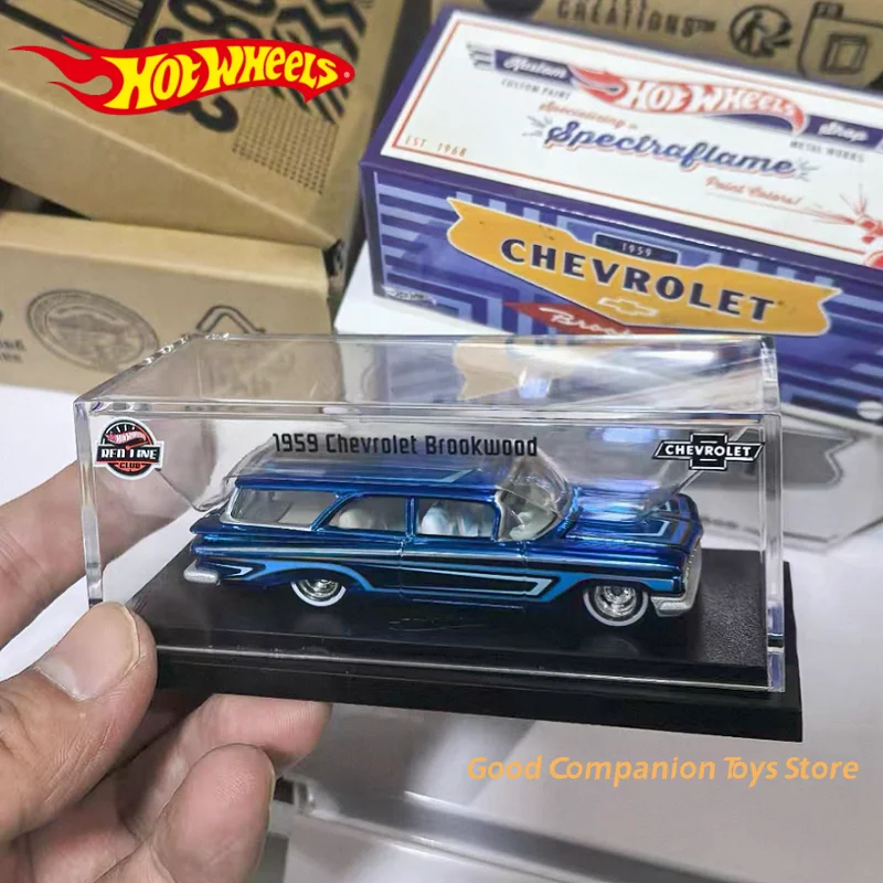 Original Hot Wheels Collectors RLC Exclusive 1959 Chevrolet Brookwood Station Wagon Ice Blue Scale 1:64 Diecast Vehicle In Stock