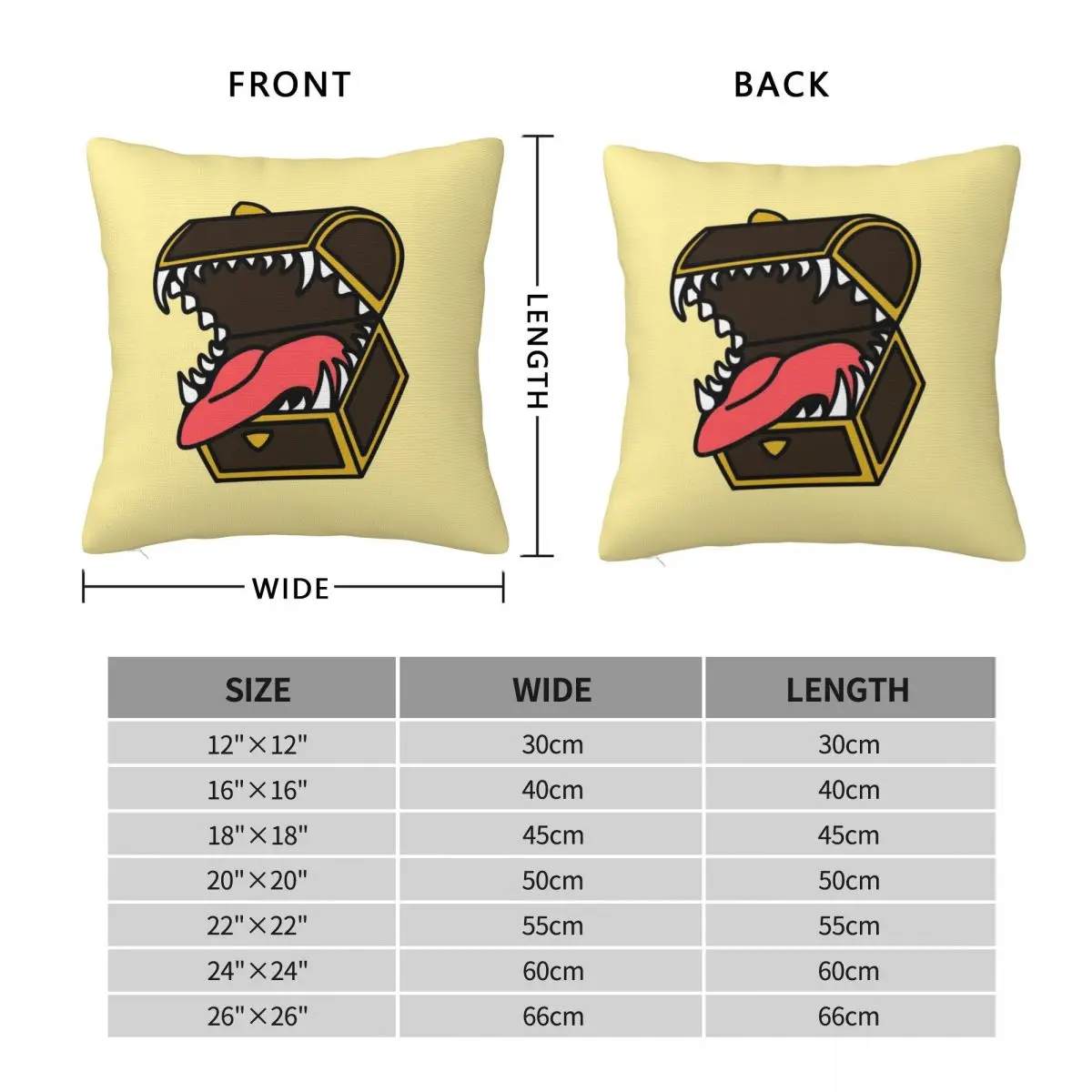 Classic DND Beasties Mimic Square Pillowcase Polyester Linen Velvet Printed Zip Decor Pillow Case Room Cushion Cover