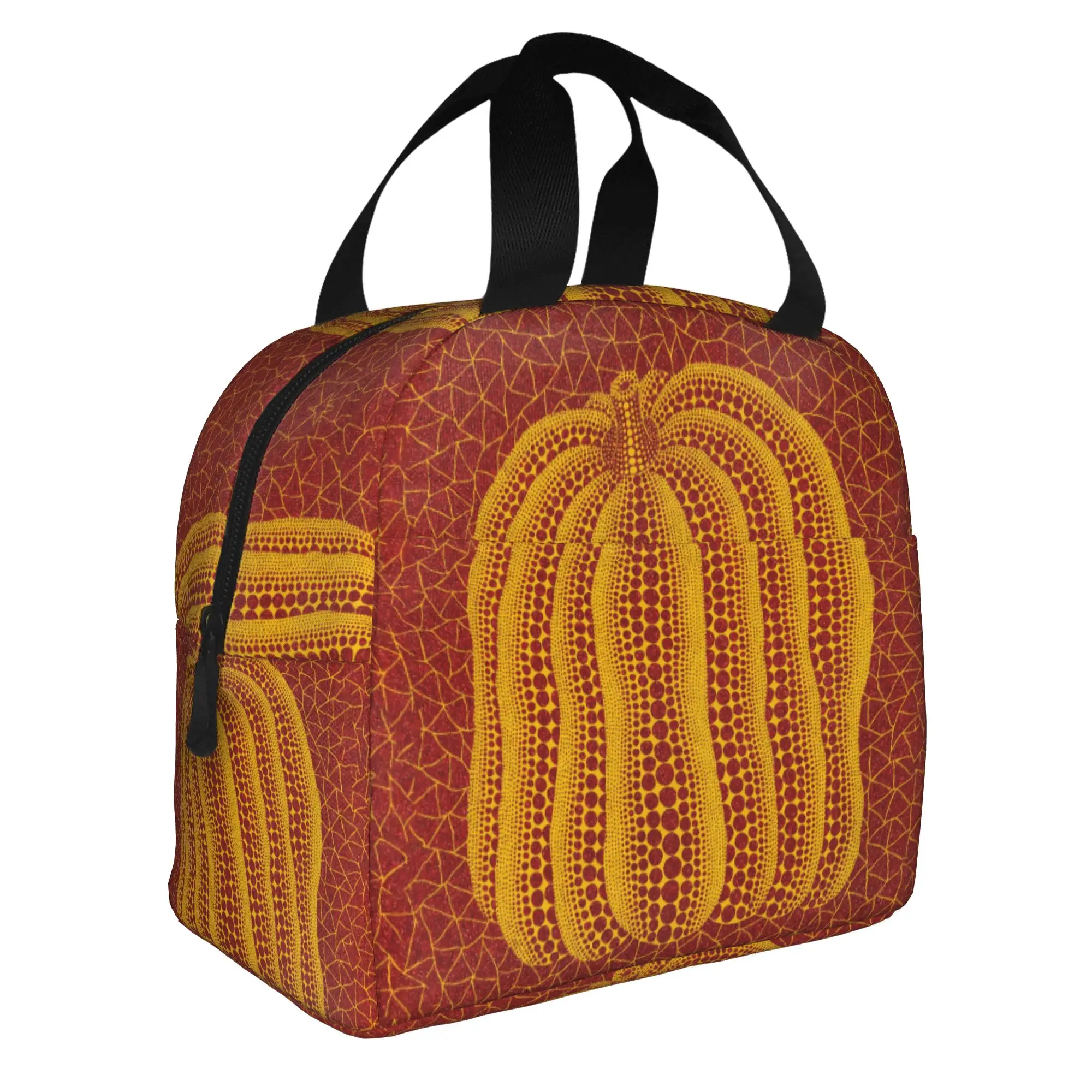 Yayoi Kusama Pumkin Abstract Art Insulated Lunch Bag for Outdoor Picnic  Leakproof Thermal Cooler Lunch Box Women Men