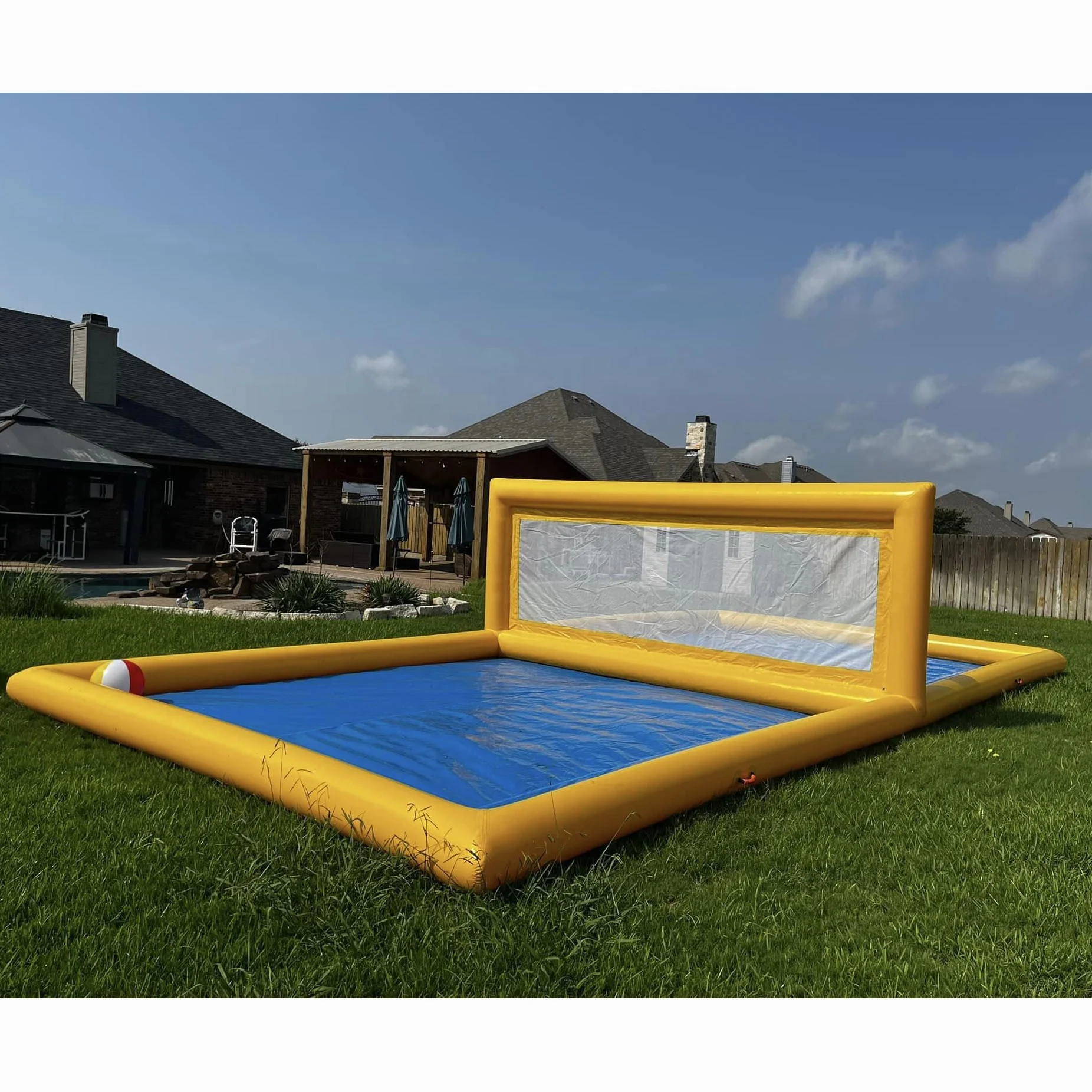

33ft Large Commercial PVC Inflatable Volleyball Court Pool Rental Beach Inflatable Water Volleyball Field for Kids Adults2025