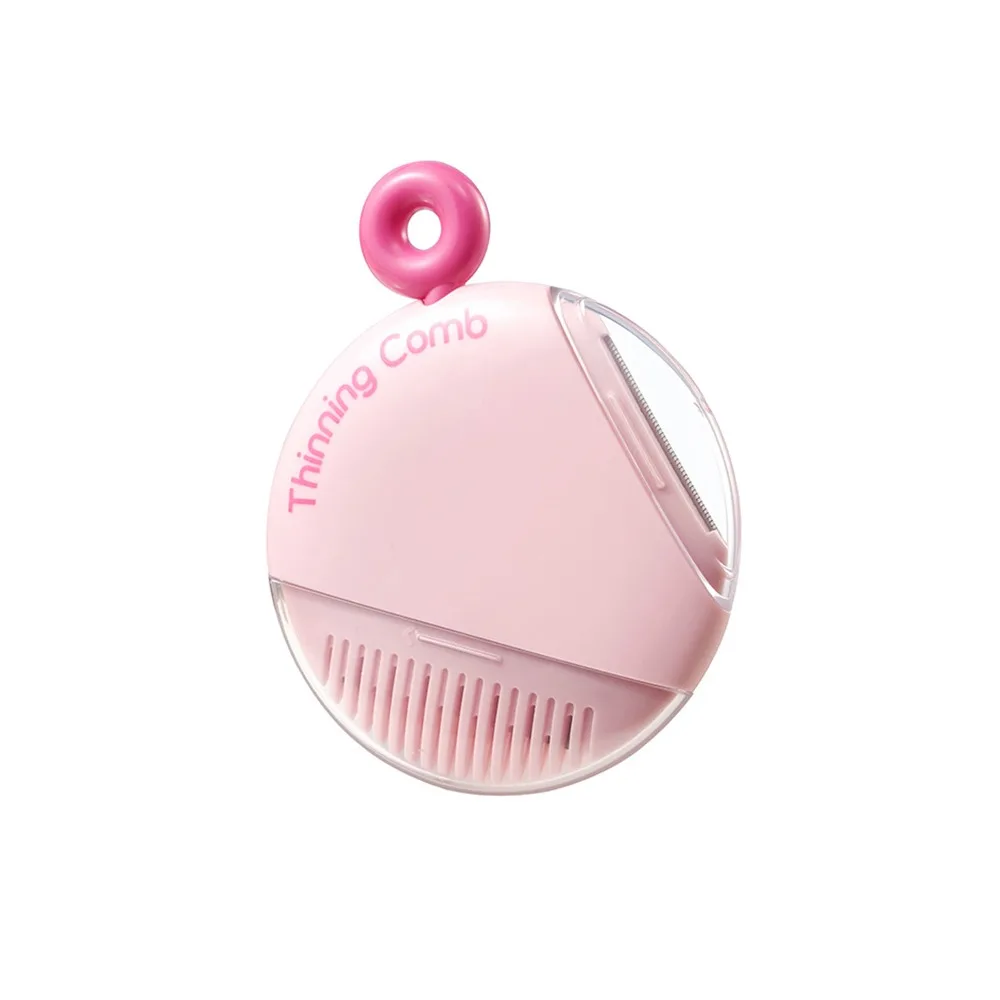 with Hanging Hole Portable Hair Thinning Comb Adjustable 3 Modes Hair Cutting Comb with Cover Round Hair Split End Trimmer Home