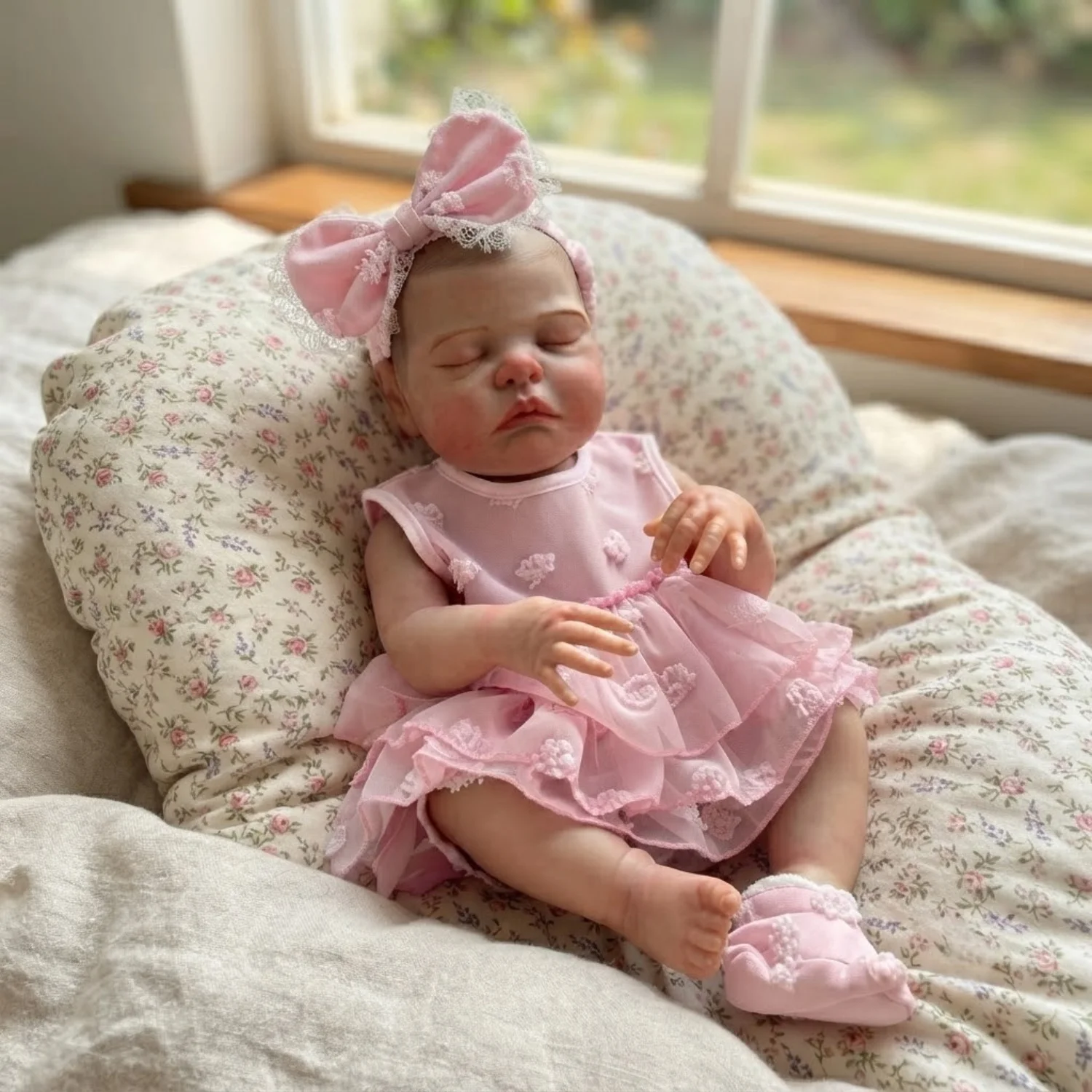 1PC 48cm/19-inch Washable Vinyl Reborn Doll Lifelike Painted Skin Realistic Anatomically Accurate Doll Toy Gift